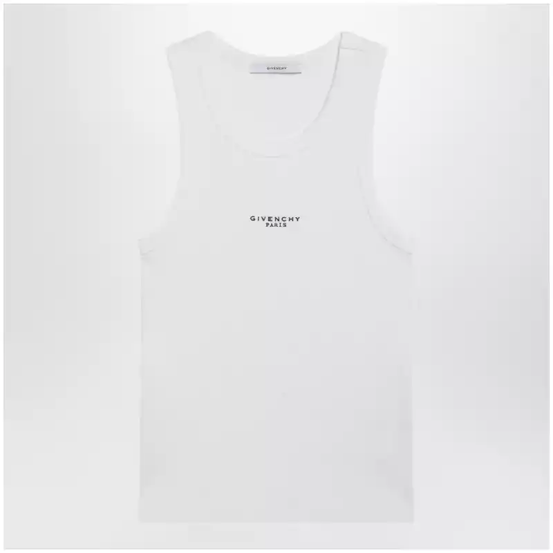 Givenchy White slim-fit tank top with logo