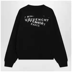 Givenchy Black brushed cotton sweatshirt with logo