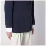 Blazé Milano Navy blue double-breasted jacket in linen and silk