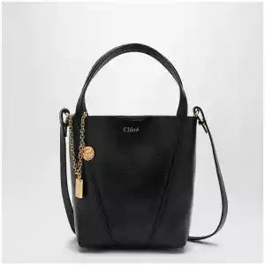 Chloé Small Spin black leather tote bag