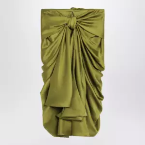Chloé Green draped silk skirt