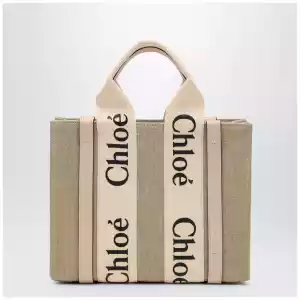 Chloé Woody little bag in beige canvas