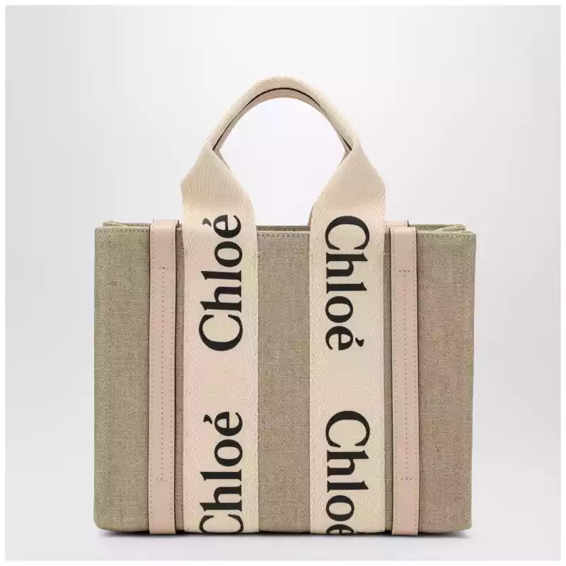 Chloé Woody little bag in beige canvas