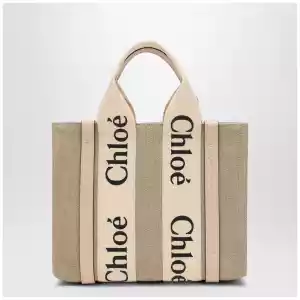 Chloé Woody little bag in beige canvas