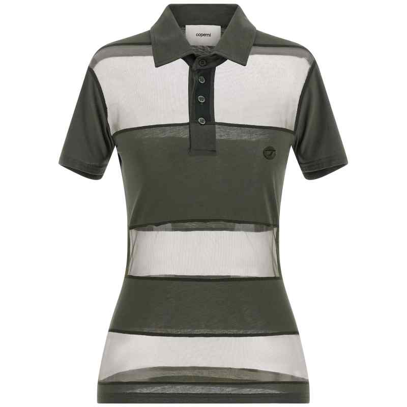 Coperni Sheer Striped Polo Shirt