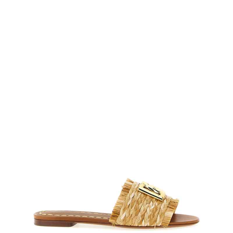 Dolce & Gabbana Raffia Braid Slides