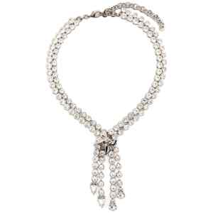 Alessandra Rich Bow Crystals Necklace