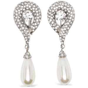 Alessandra Rich Pendant Pearl Earrings