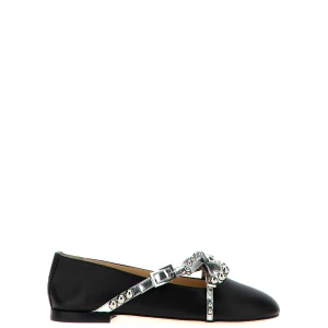 Mach & Mach Crystal Studs Ballet Flats