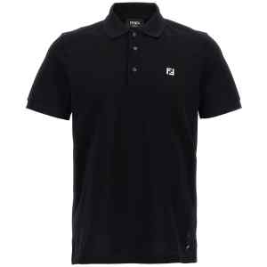 Fendi Ff Metallic Logo Polo Shirt