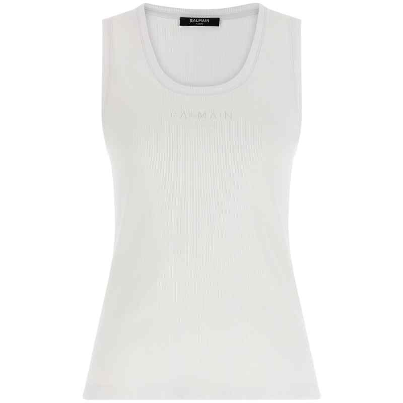 Balmain Logo Embroidery Tank Top