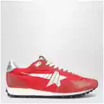 Golden Goose Red/silver Marathon sneakers in nylon and suede