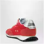 Golden Goose Red/silver Marathon sneakers in nylon and suede