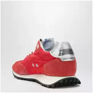 Golden Goose Red/silver Marathon sneakers in nylon and suede