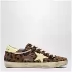 Golden Goose Super-star Sneakers in leopard-print pony hair