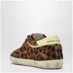 Golden Goose Super-star Sneakers in leopard-print pony hair