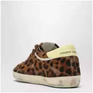 Golden Goose Super-star Sneakers in leopard-print pony hair