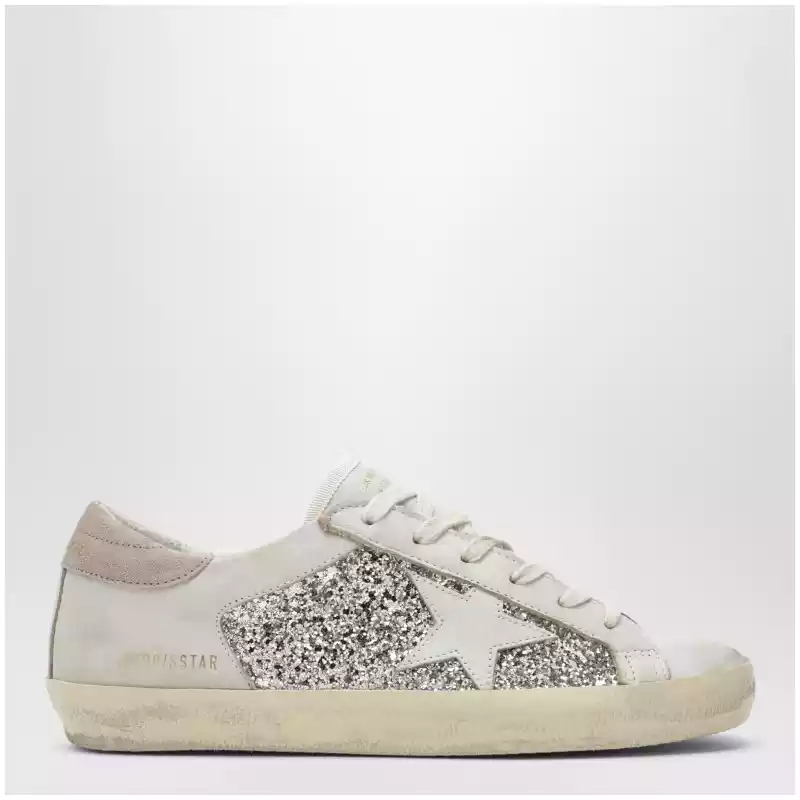Golden Goose White/platinum glitter Super-Star sneakers