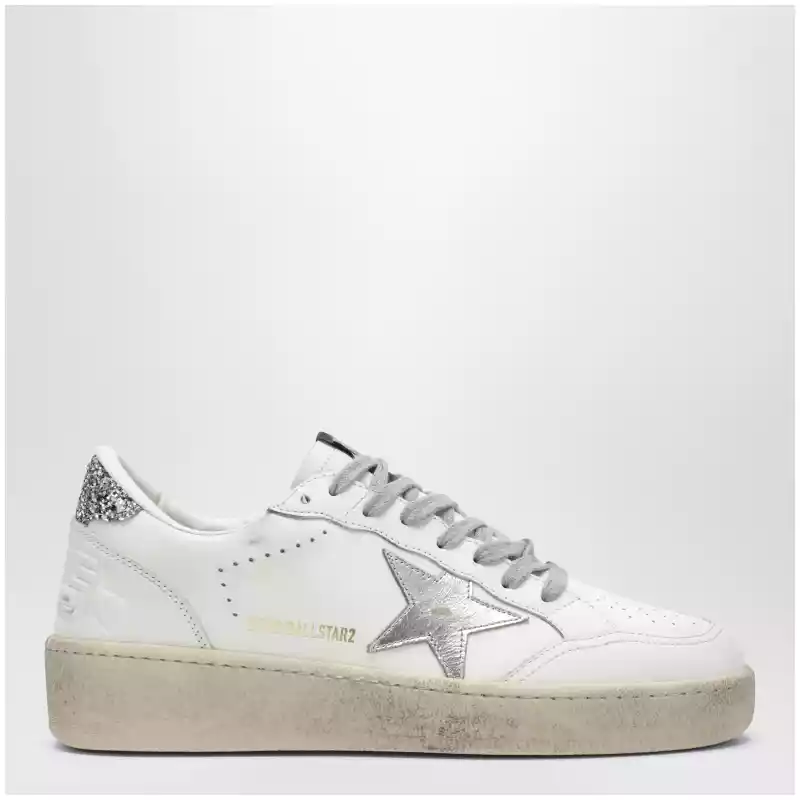 Golden Goose White/silver/platinum glitter Ball Star sneakers