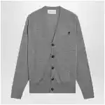 Ami Paris Grey Ami De Coeur cardigan in wool