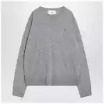 Ami Paris Gray Ami De Coeur sweater in wool and silk