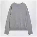 Ami Paris Gray Ami De Coeur sweater in wool and silk