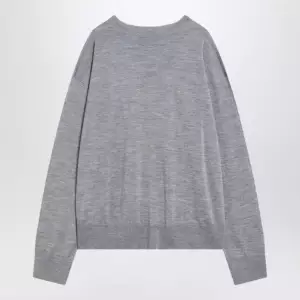 Ami Paris Gray Ami De Coeur sweater in wool and silk