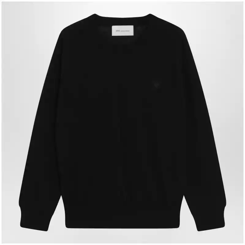 Black Ami de Coeur wool sweater by Ami Paris