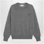 Ami Paris Grey wool Ami de Coeur sweater