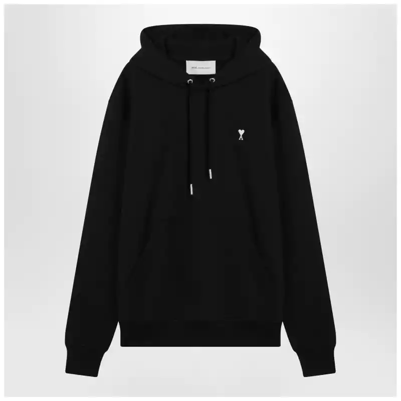 Ami Paris Black Ami De Coeur hooded sweatshirt