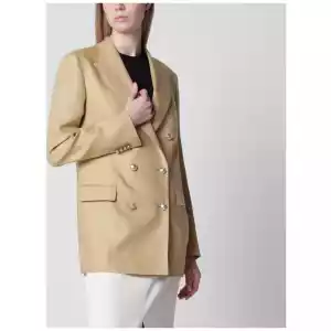Tagliatore Double-breasted jacket in beige linen