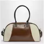adidas by Wales Bonner Y-3 Brown/cream white leather bag with logo