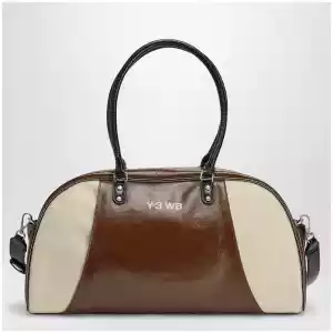 adidas by Wales Bonner Y-3 Brown/cream white leather bag with logo