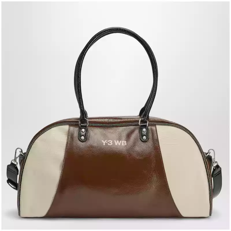 adidas by Wales Bonner Y-3 Brown/cream white leather bag with logo