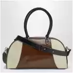 adidas by Wales Bonner Y-3 Brown/cream white leather bag with logo