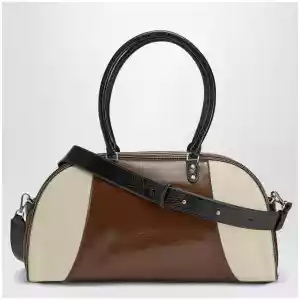 adidas by Wales Bonner Y-3 Brown/cream white leather bag with logo