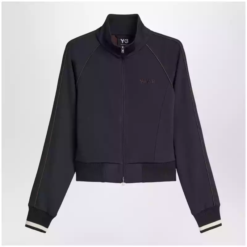 adidas by Wales Bonner Y-3 Black zip-up sweatshirt in plain knit