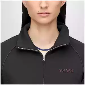 adidas by Wales Bonner Y-3 Black zip-up sweatshirt in plain knit