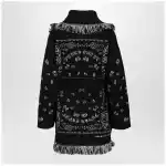 Alanui Black Bandana jacquard cardigan