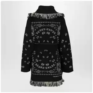 Alanui Black Bandana jacquard cardigan