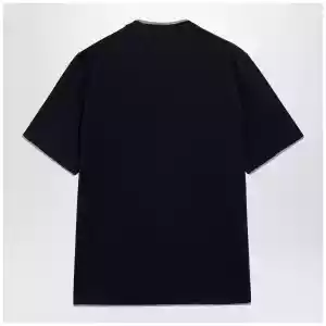 Brunello Cucinelli Crew-neck cotton jersey T-shirt with faux layering, cobalt