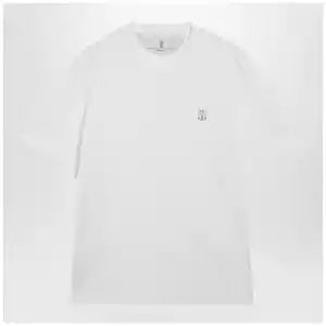 Brunello Cucinelli Crew-neck cotton jersey T-shirt with logo in off white