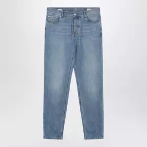 Brunello Cucinelli Traditional-fit five-pocket jeans in light blue denim