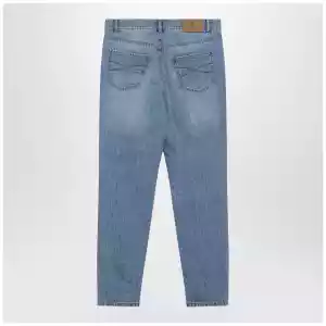 Brunello Cucinelli Traditional-fit five-pocket jeans in light blue denim