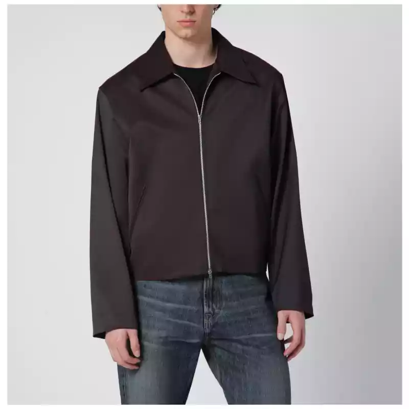 Our Legacy Grape-colored Formflex fabric zip-up jacket