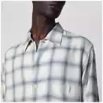 Our Legacy White shirt with check pattern in viscose