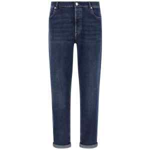 Brunello Cucinelli Logo Embroidery Stretch Jeans