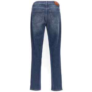 Brunello Cucinelli Logo Embroidery Stretch Jeans