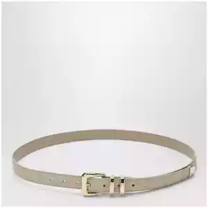 Brunello Cucinelli Beige alligator leather belt with silver buckle