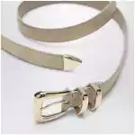 Brunello Cucinelli Beige alligator leather belt with silver buckle